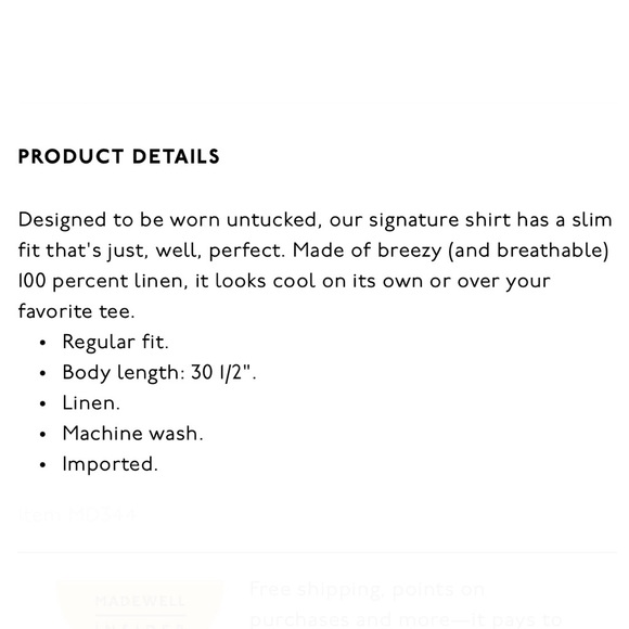 Madewell The Perfect Fit 100% Linen Short Sleeve Stripe Button Down Shirt XL NWT - Picture 9 of 11